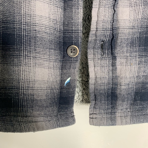Tailor Vintage Plaid Flannel Shirt Jacket with Plush Sherpa Lining Size Small - Picture 8 of 11